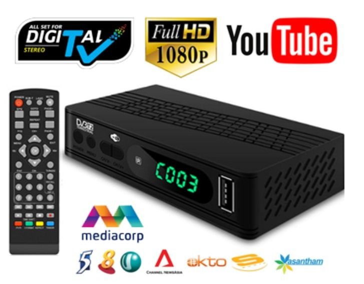 2023 DVBT2 Digital TV Box Singapore Receiver, TV & Home Appliances, TV