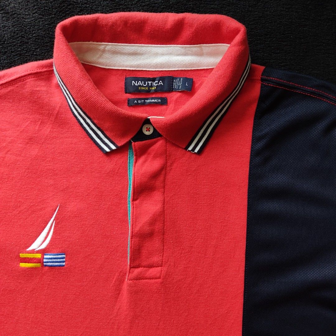 22 28 Nautica Sailing Gear Polo T Shirt A Bit Trimmer size L