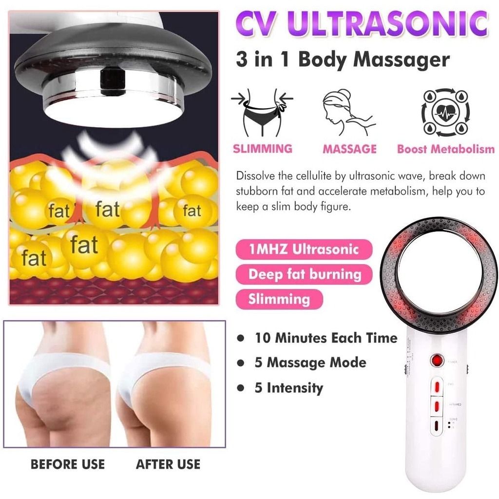 3 in1 EMS Ultrasonic Body Massager Anti Cellulite Fat Burner
