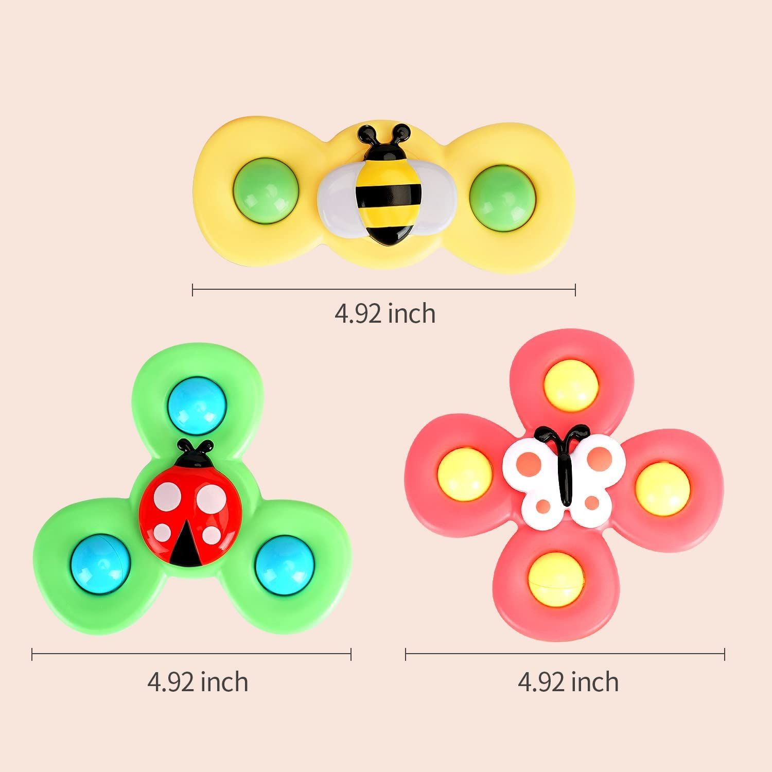 3pcs Suction Cup Spinner Toys for 1 2 Year Old Boys|Spinning Top Baby Toys 12-18 Months|First Birthday Baby Gifts for 1 Year Old girls|Sensory Toys