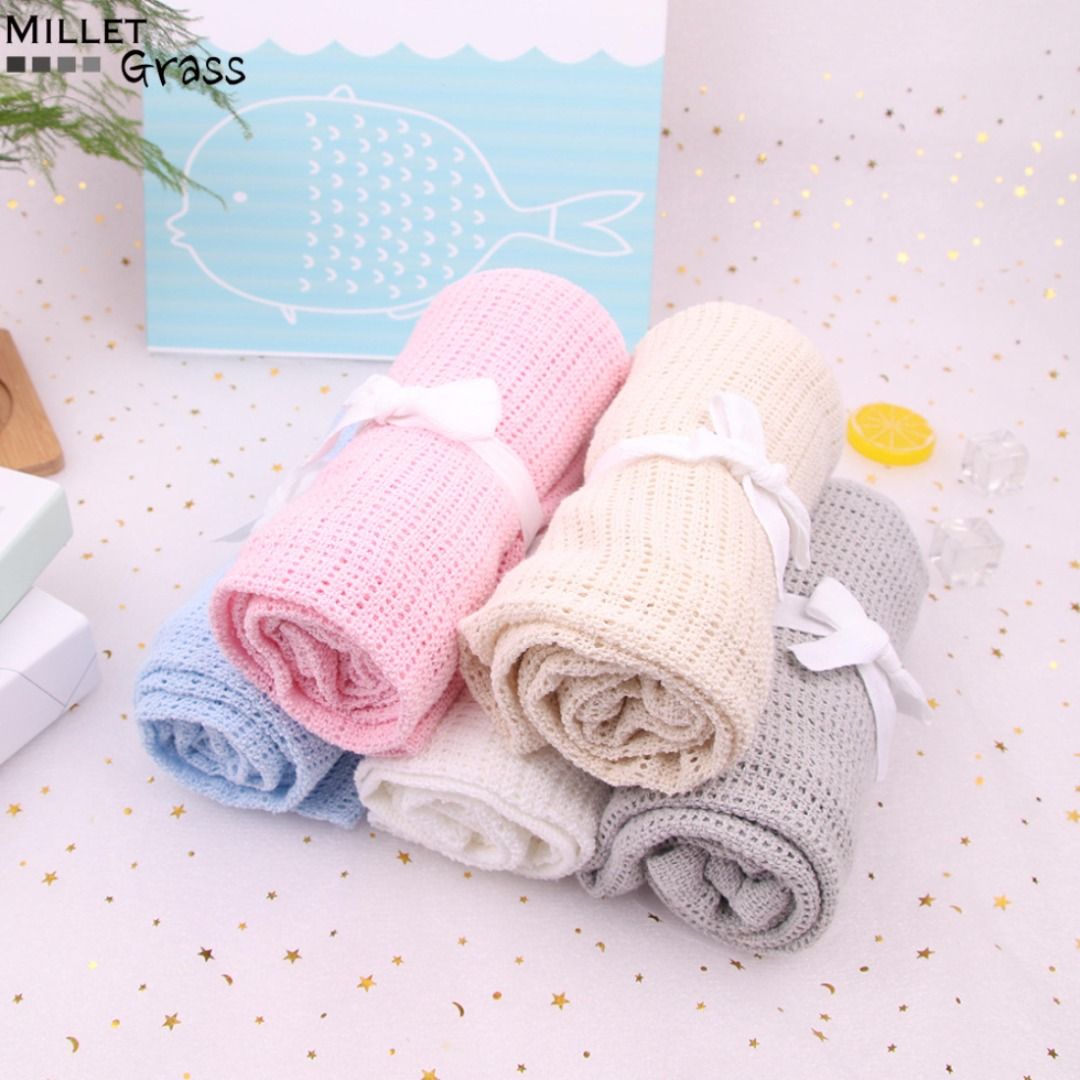 75x100cm Summer Cotton Baby Blankets 5 Candy Colors Infants Lightweight Travel Blankets Newborn Baby Bedding Swaddle Toddler Multiple Use Blanket