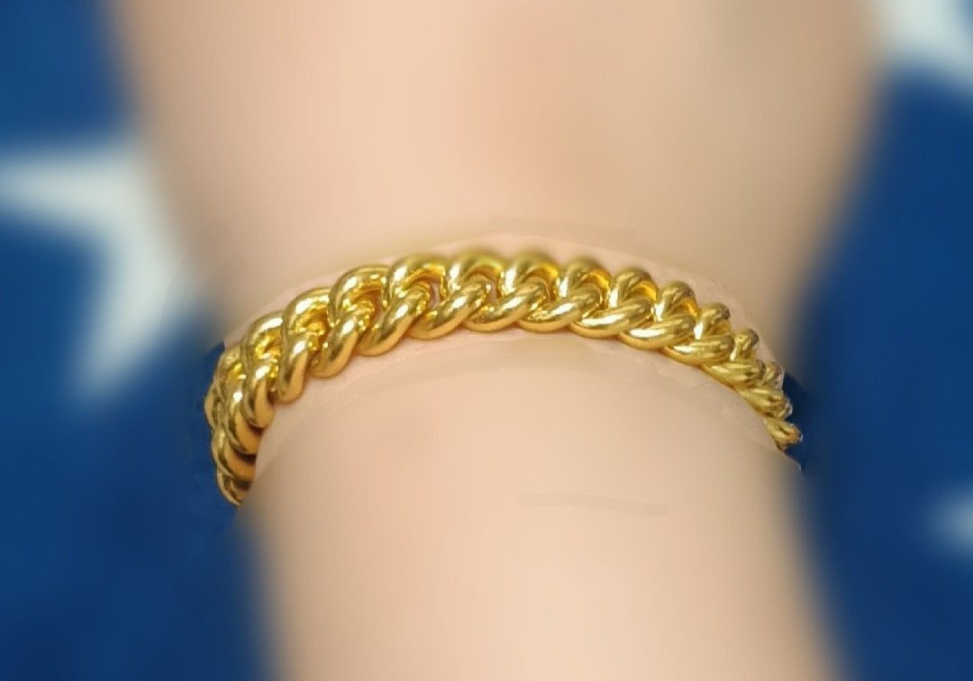 916 GOLD SOLID BRACELET Women s Fashion Jewelry Organisers