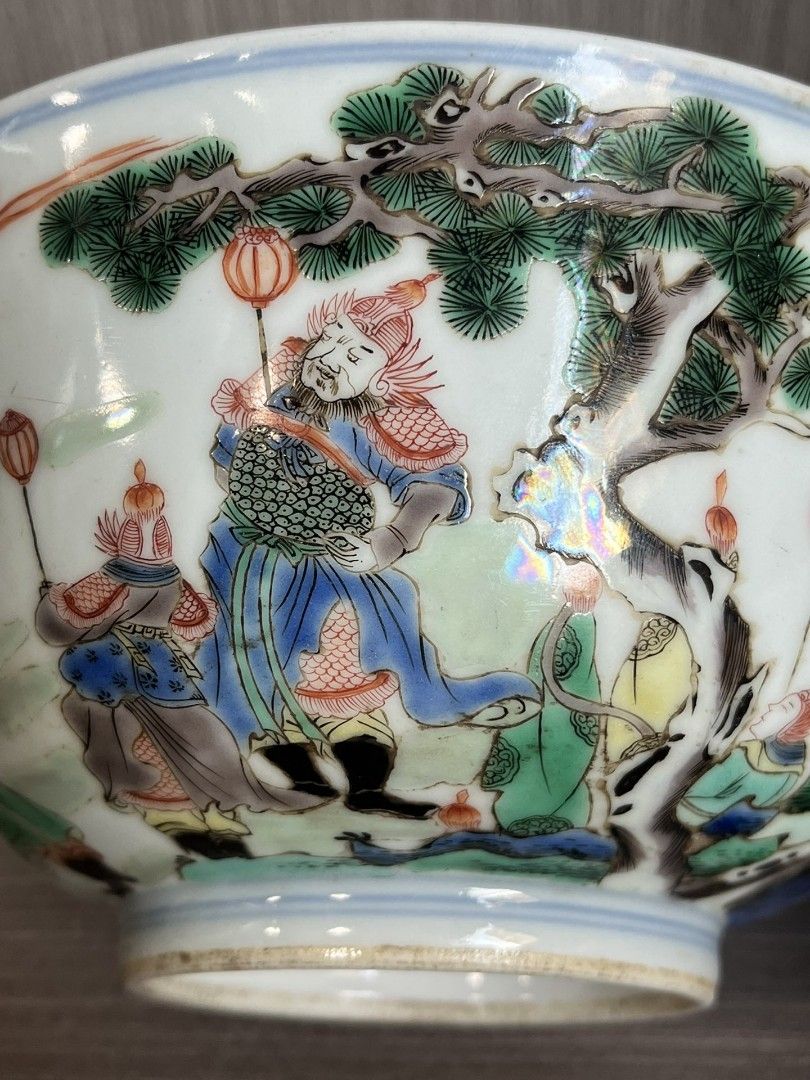 お取寄中国陶瓷◆「 清◆ 五彩人物故事図賞盤 ◆ 」極細工 唐物 中国美術 文房 古玩 清