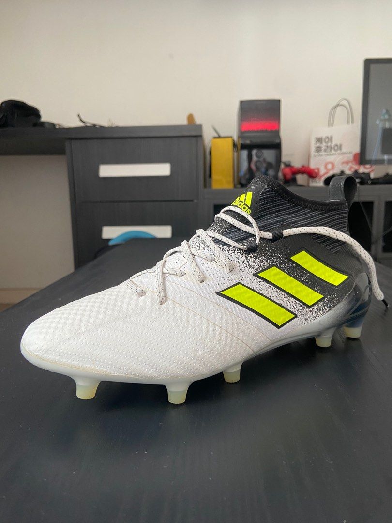 Adidas Ace 17.1 FG White Solar Yellow Core Black Size 6.5 UK
