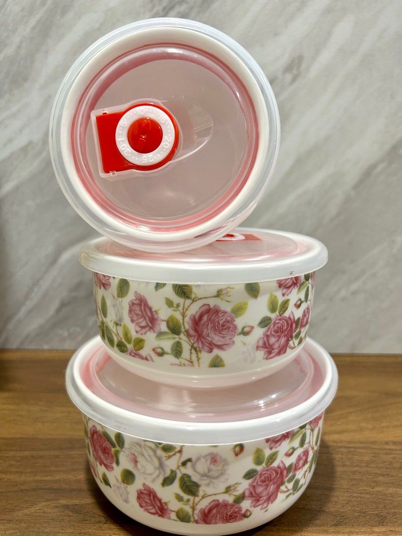 Air Tight Containers with Lock (Set of 3), Furniture & Home Living