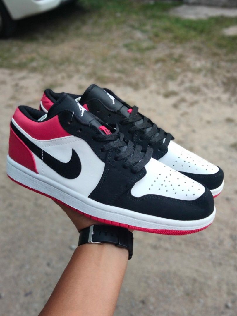 Aj1 low air jordan nIke bred toe size 8.5uk Men s Fashion