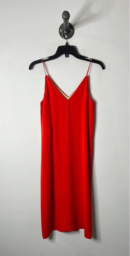 Alexander Wang red silk midi dress