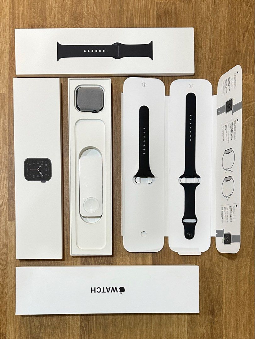 Se space gray aluminum case black discount sport band 44mm
