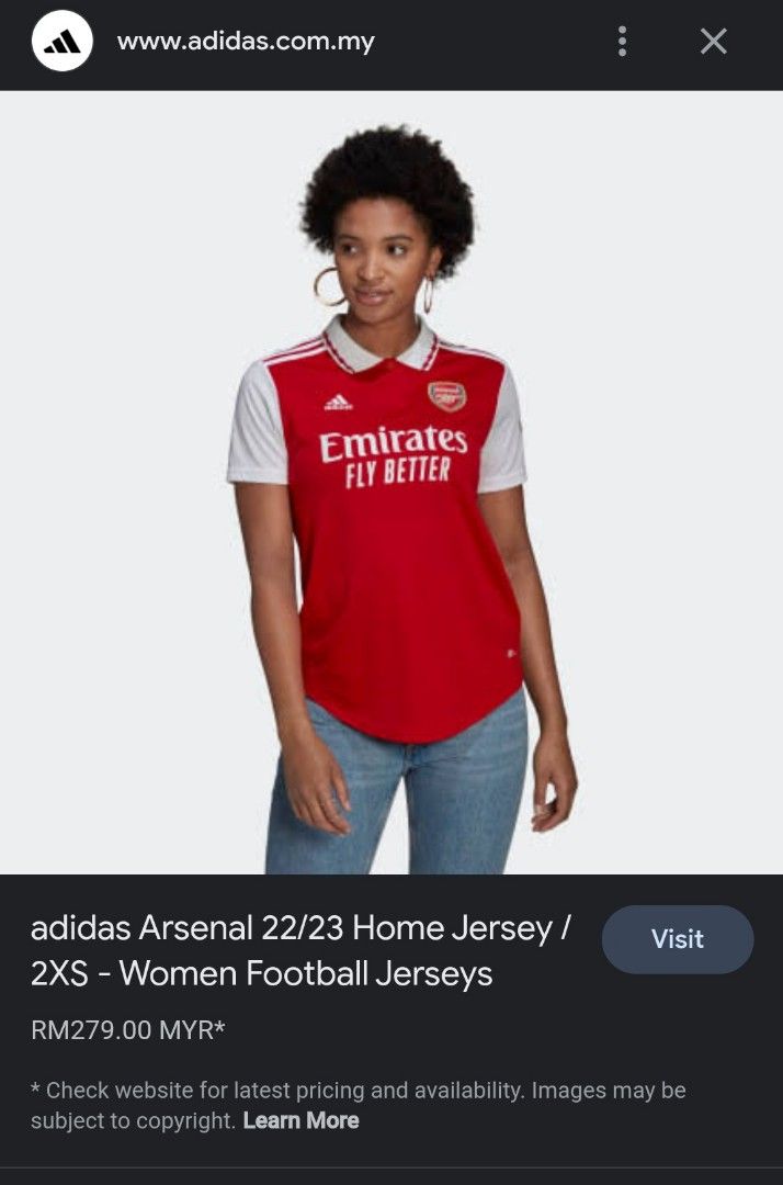 Authentic Adidas Arsenal 22/23 women jersey, Women's Fashion