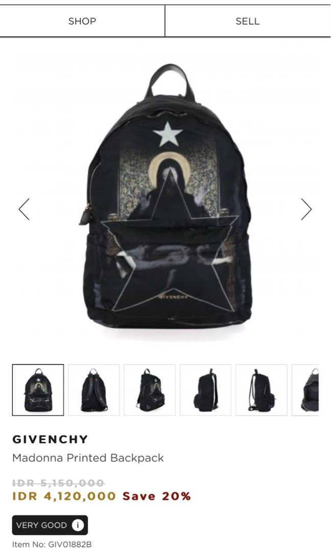 Authentic Givenchy madonna printed backpack (rare), Barang Mewah