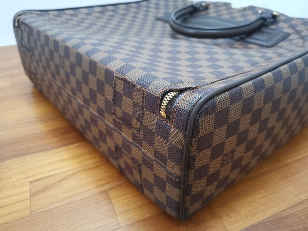 Moving out, Clearance sale! Authentic Designer Brand Louis Vuitton LV Brown  Damier Ebene Nolita Leather Weekend Travel Luggage Shoulder Sling Tote Bag