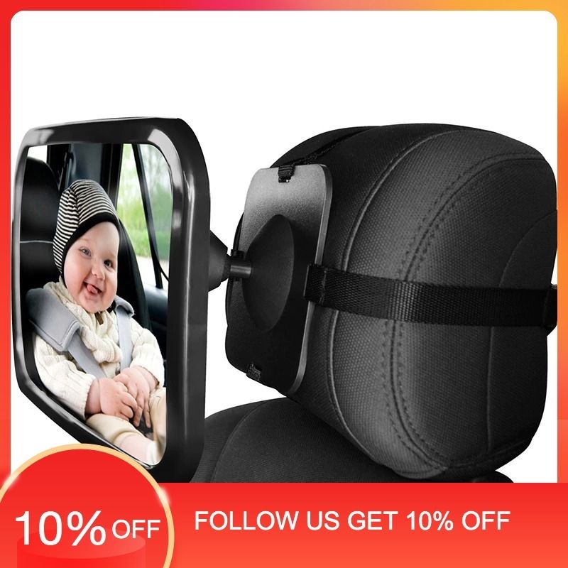 Baby Car Mirror Adjustable Car Back Seat Rearview Facing Headrest