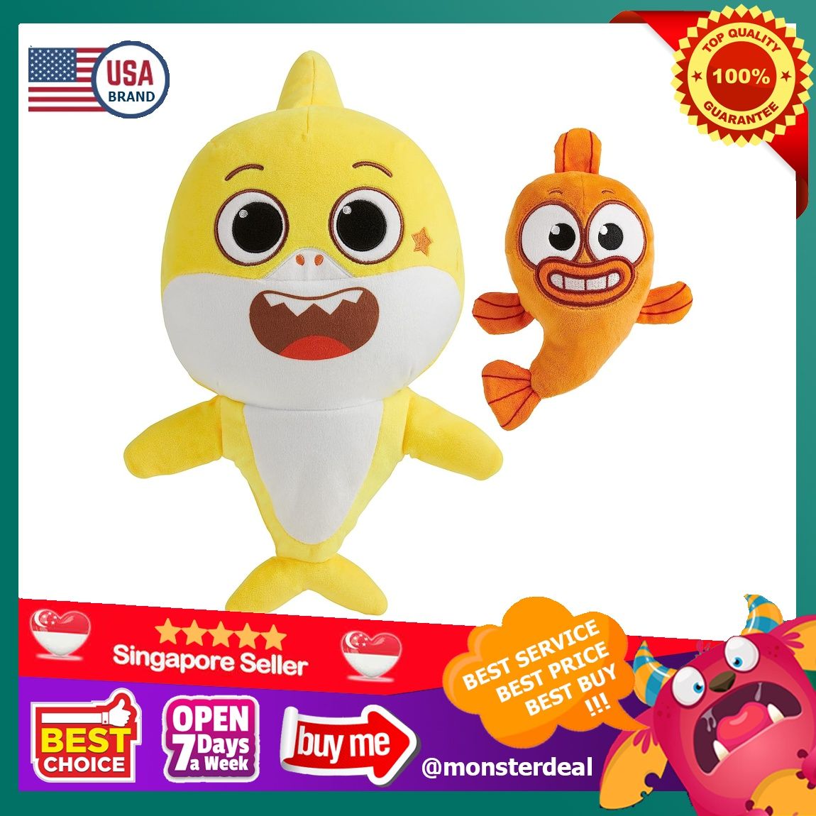 Baby Shark s Big Show Sing Swing Musical Plush Toys 2 Pack