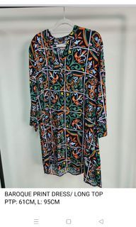 Baroque print dress/longtop