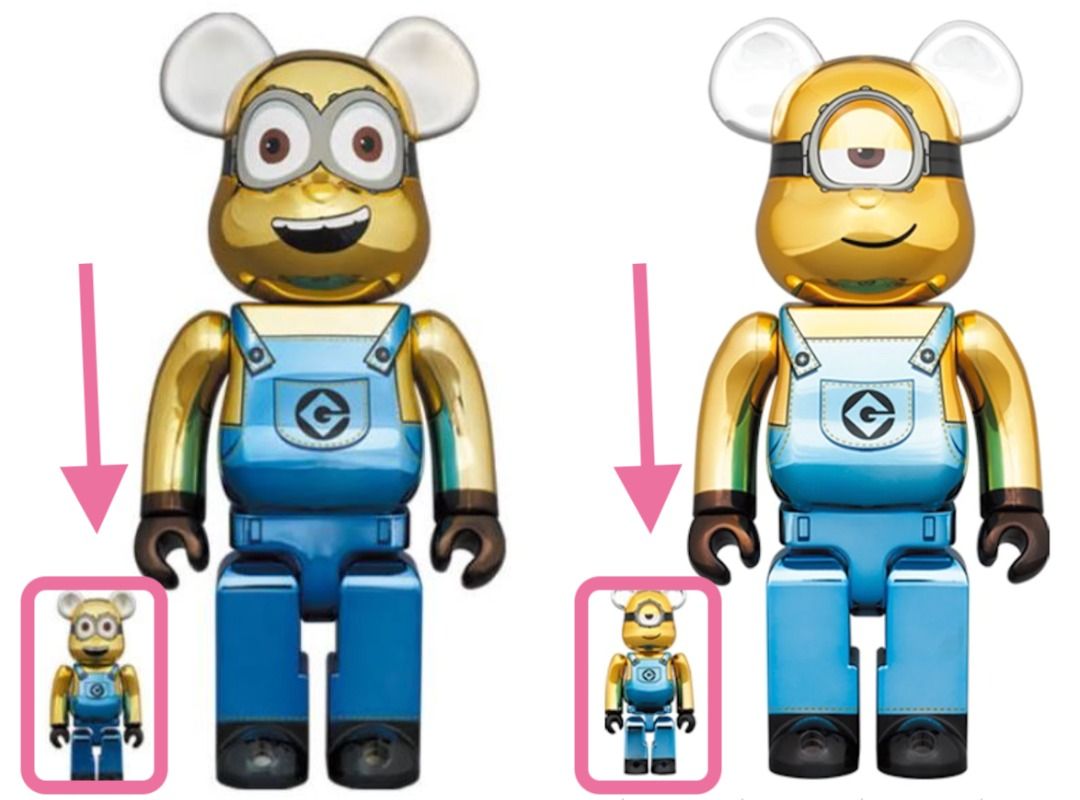 Bearbrick minion Kevin Stuart chrome 100 % set (不連400 %）, 興趣