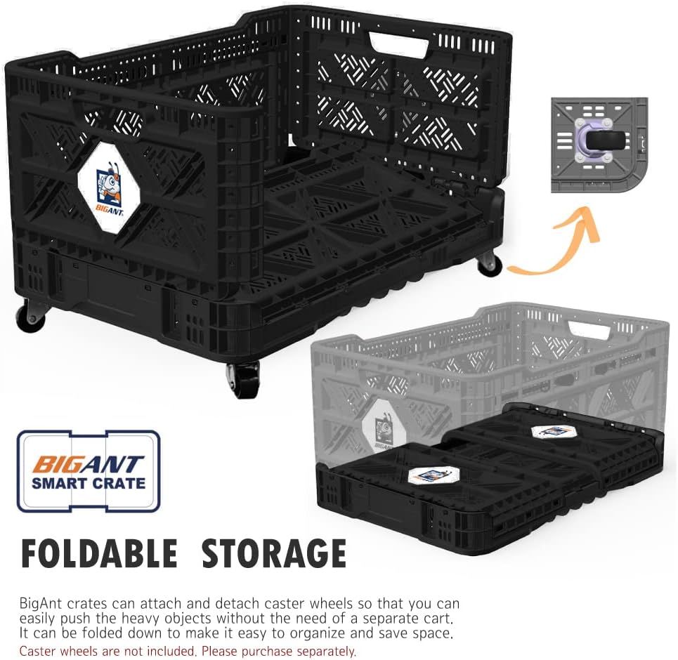 Picture Idea: Bigant Heavy Duty Collapsible Stackable Plastic Milk Crate