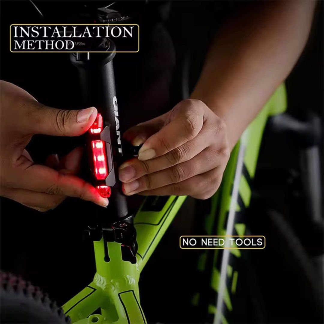Blinking red light for bicycle top