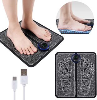 Bino Electric EMS Foot Massager, Circulation Booster for Feet and Legs, Foldable, Portable, USB Rechargeable