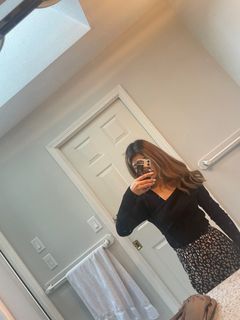 Black top and skirt