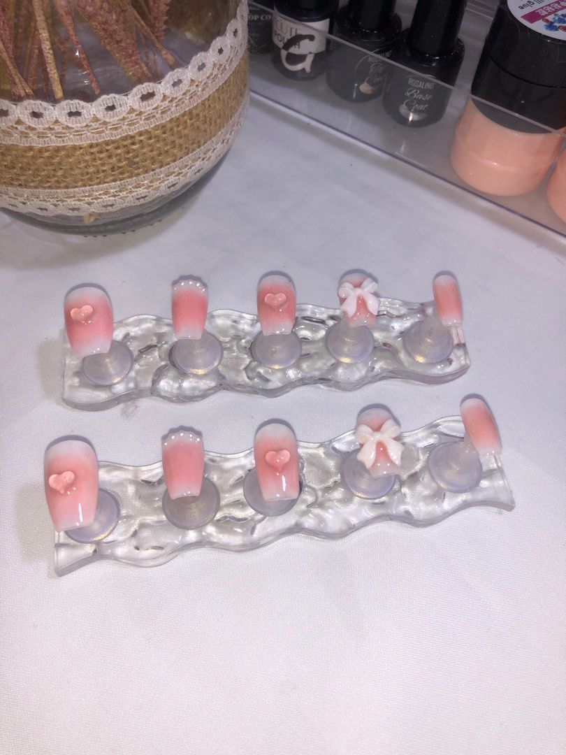 Blush customized press-on nails (Category: Hands & Nails) located in Marikina City. Submitted by samdaenails (Listing ID 1240984147, Image 1). Description: MADE TO ORDER! 💗 Accepting customized press on nails, the set includes - 10 press-on nails - 2g glue - sticker nail tab - cuticle stick - alcohol tab - instructions on how to apply the nails What are your prices? Prices depend on the design of each press-on set. SHIPPING PROCESS If your area 