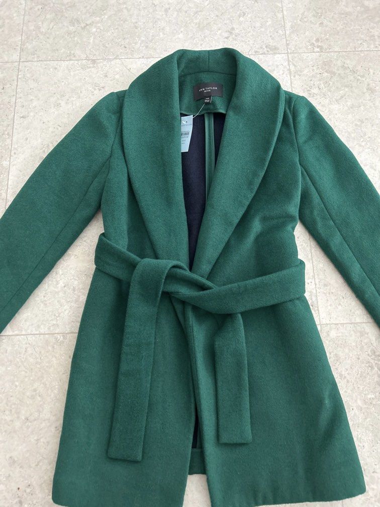 Ann taylor green coat on sale