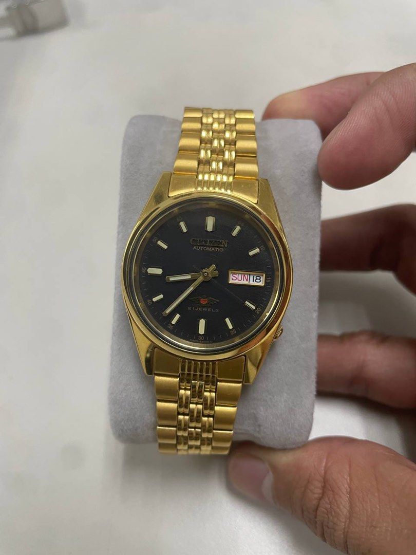 Citizen automatic 21 jewels gold sale