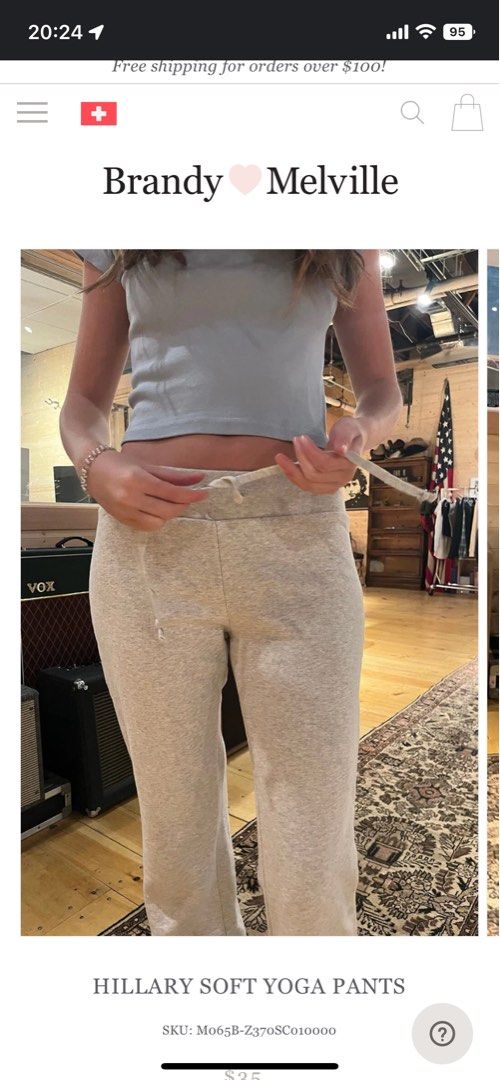 Brandy Melville Hillary Soft Yoga Pants (Light Heather Grey)