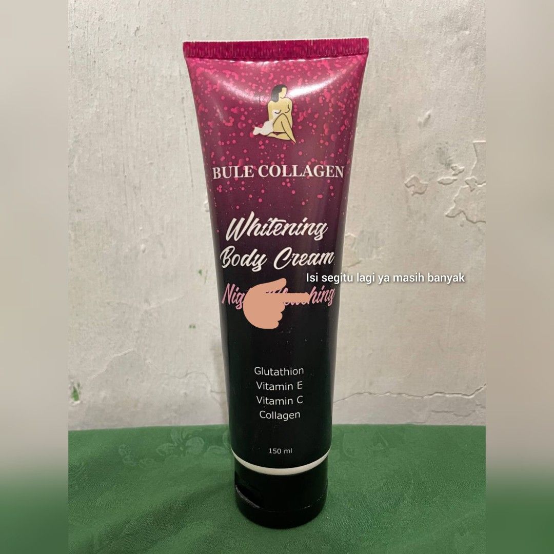 Bule collagen whitening body cream night bleaching on Carousell