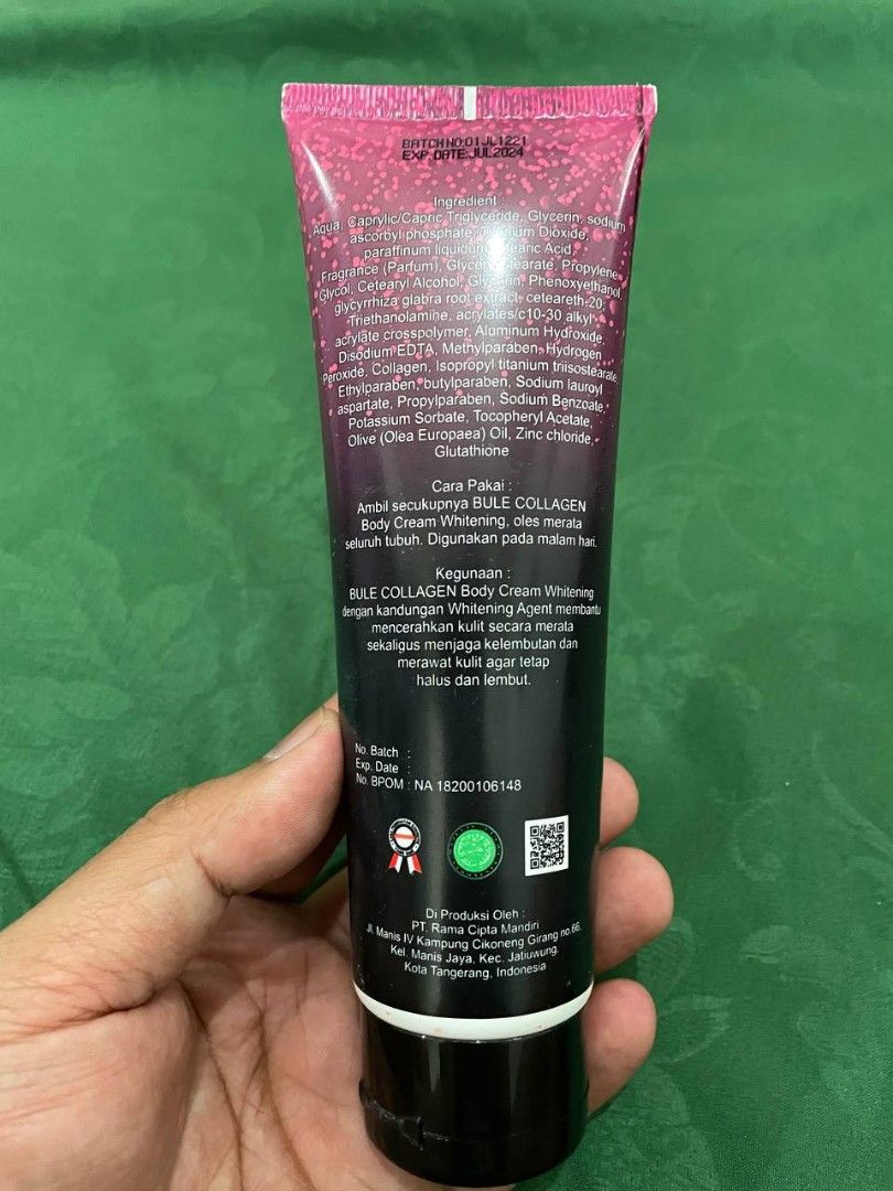 Bule collagen whitening body cream night bleaching on Carousell