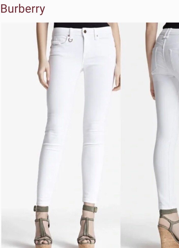 Burberry white skinny jeans new arrivals