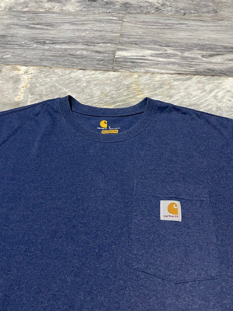 Carhartt Shirts: Men's K570 413 Dark Cobalt Blue Heather Pocket