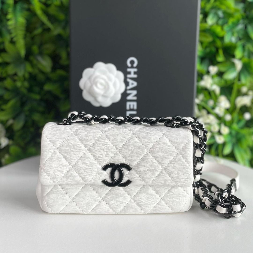 Chanel Seasonal White Mini Flap, Luxury, Bags & Wallets on Carousell