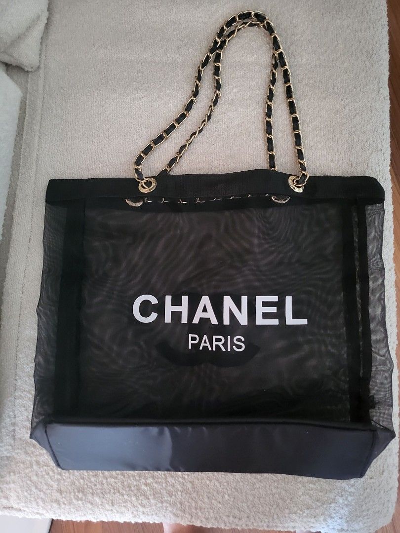 CHANEL FACTORY No 5 CROCHET NET BEACH BAG LIMITED EDITION AUTHENTIC  eBay