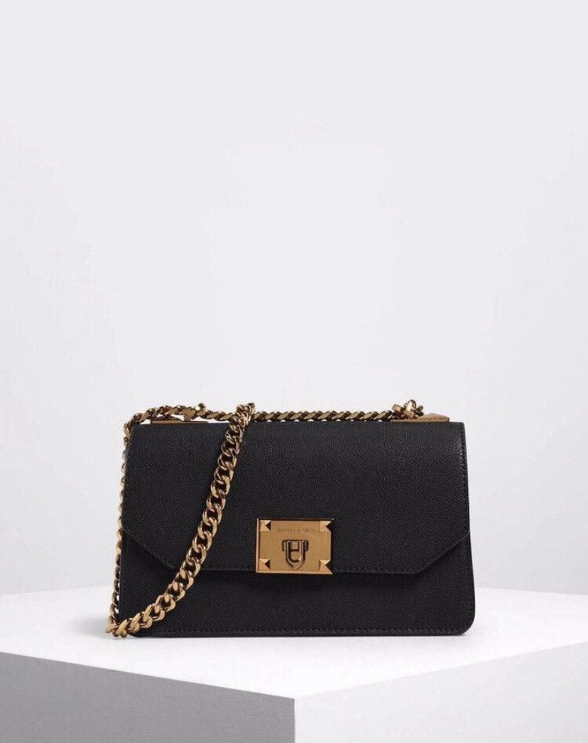 Metal push lock crossbody bag clearance