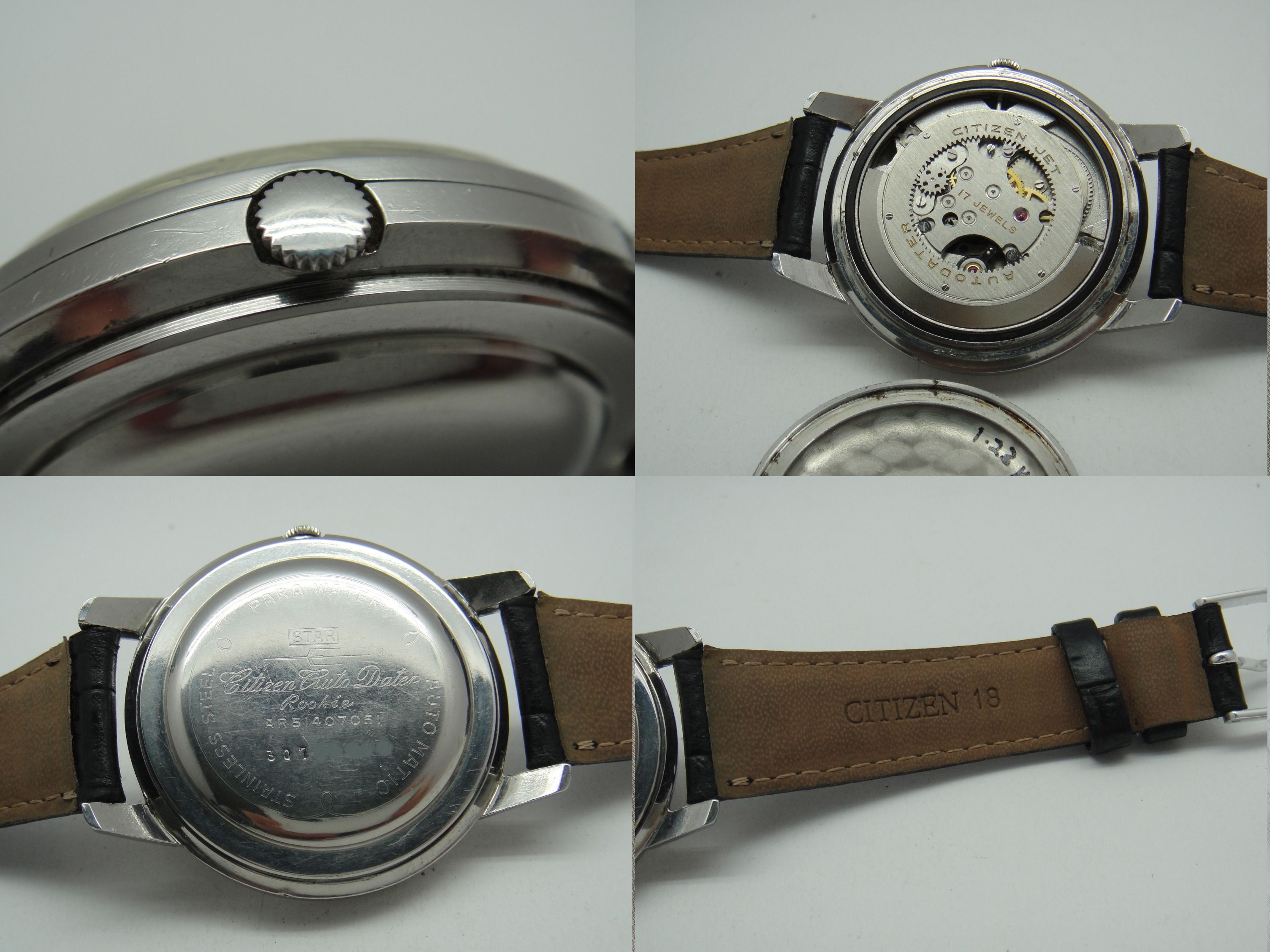 CITIZEN AUTO DATER ROOKIE PARA WATER 17 JEWELS AUTOMATIC 1963's