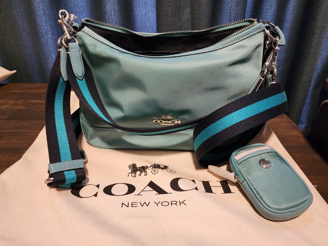 Coach Blue Green Ellis Shoulder Bag & Coin Purse