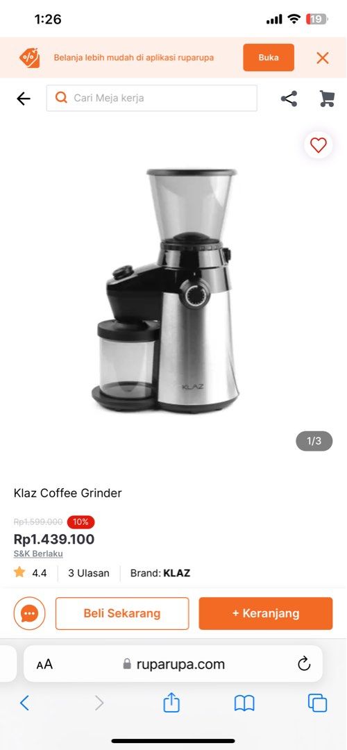 Coffee Grinder / Penggiling Kopi merk Klaz BANTING HARGA, Kitchen