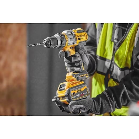 Dewalt DCD999N 20V Flexvolt Cordless Brushless Hammer Drill 13mm (Bare Tool) (Category: Construction Tools & Equipment) located in Quezon City. Submitted by vertexpowertools (Listing ID 1240870491, Image 2). Description: Bare Tool- Battery and Charger not yet included Specifications: • Voltage: 20V Max • No-load Speed: 1st Gear: 0-450/500 | 2nd Gear: 0-1,300/1,500 | 3rd Gear: 0-2,000/2,250 • Impact Rate: 1st Gear: 0-8,500 | 2nd Gear: 0-25,500 | 3