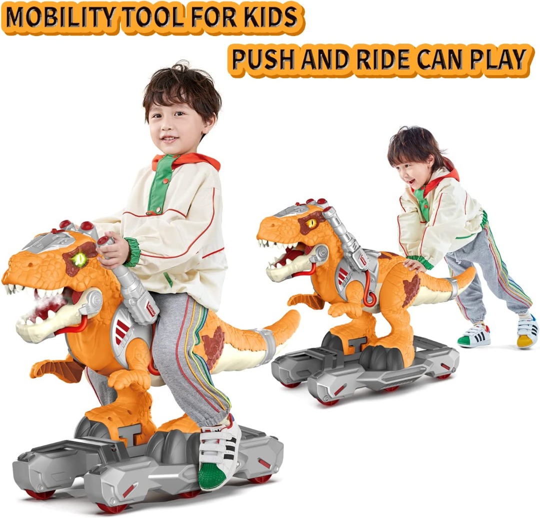 Dinosaur Ride On Toys, Ride On Cars for Kids with Music and Light