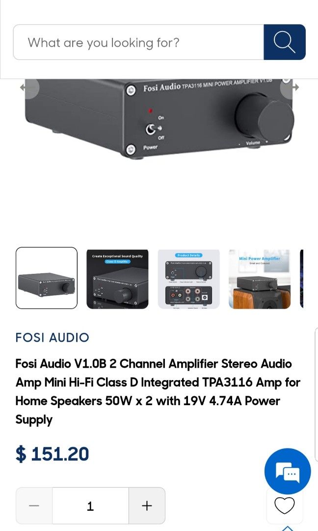 Fosi Audio V1.0B 2 Channel Amplifier Stereo Audio Amp Mini HiFi Class