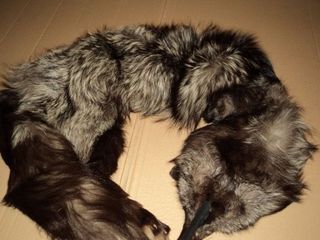 Fur Neck Warmer - Full Gray Fox Stole