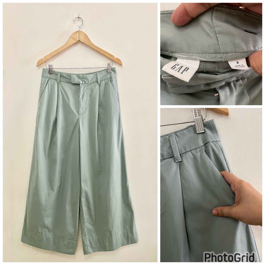 Gap teal wideleg hw baggy pants on Carousell