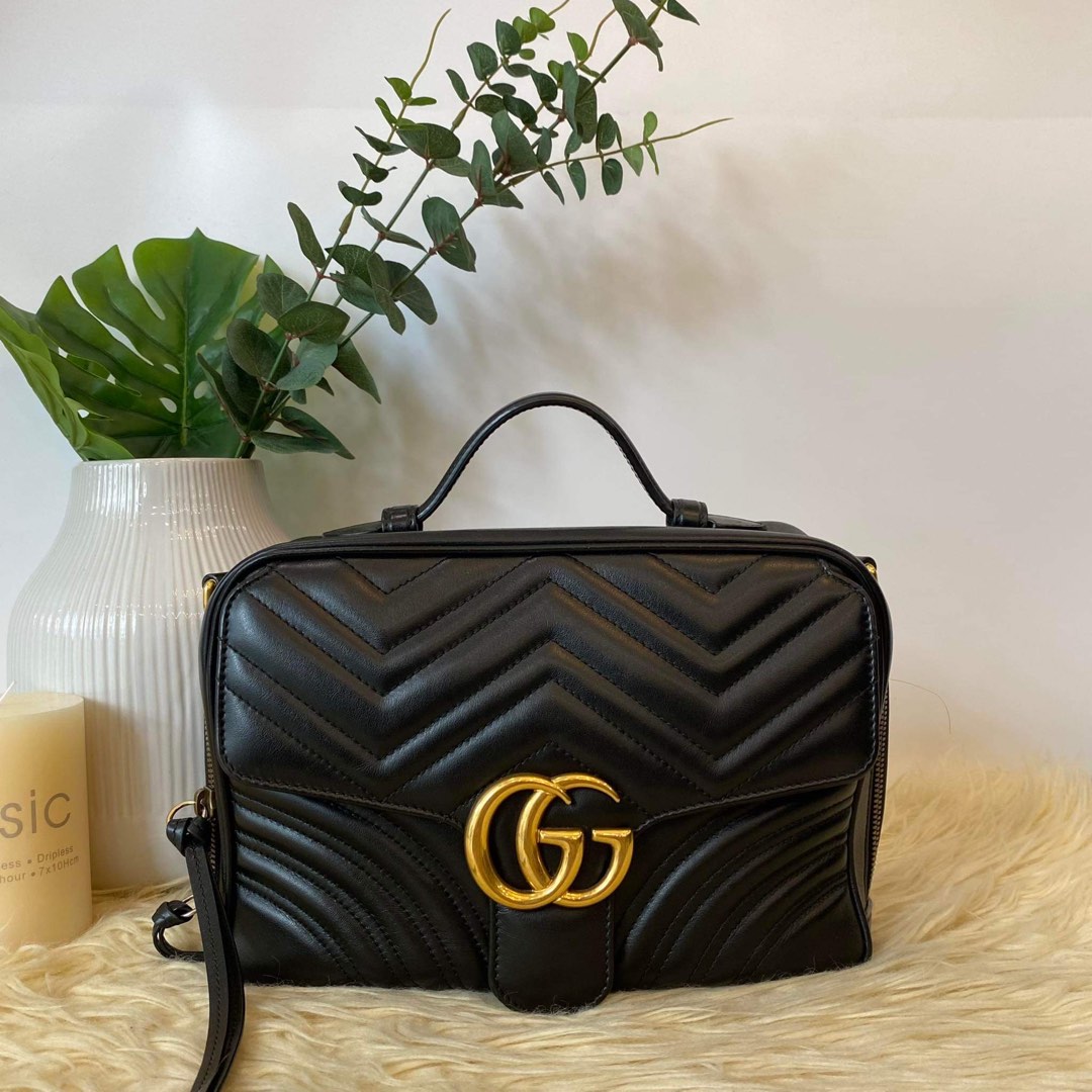 Authentic Gucci Marmont Large Top Handle with Entrupy, Luxury, Bags &  Wallets on Carousell