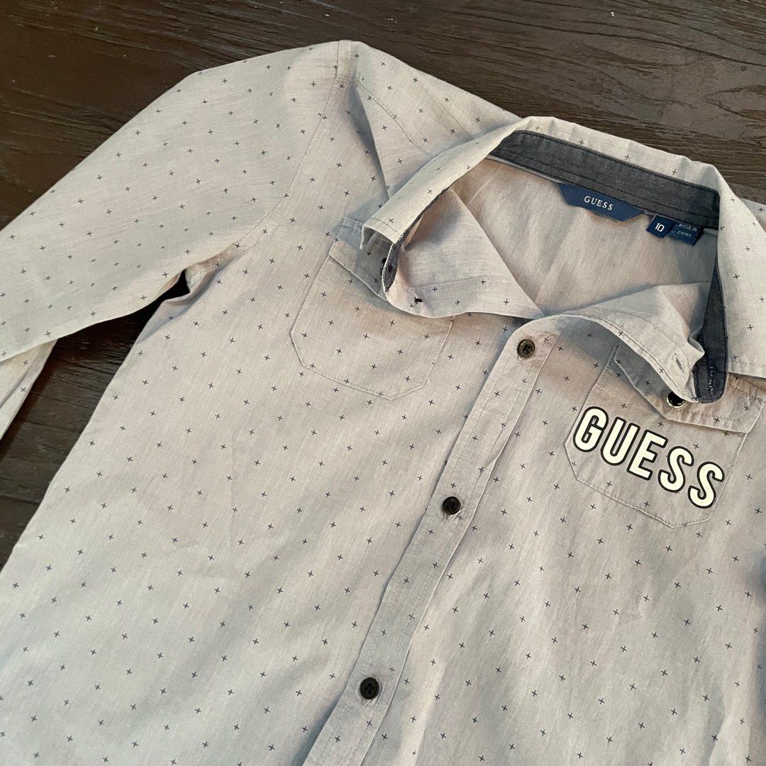 Guess shirts long sleeve discount