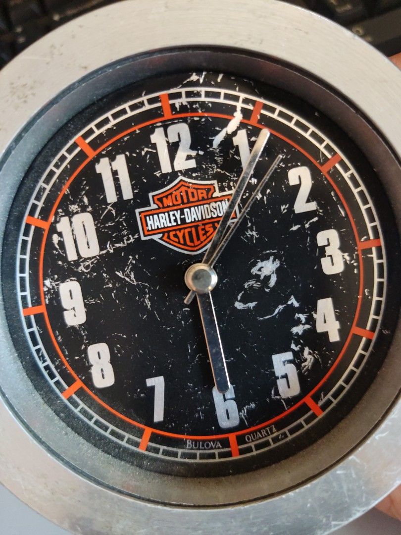 Harley Davidson table clock by bulova, Hobbies & Toys, Collectibles