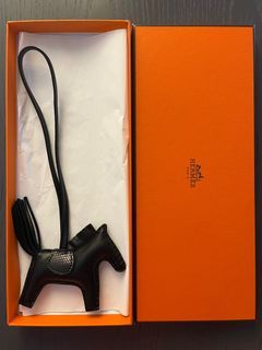 New Collectible Hermes Rare So Black Rodeo GM Charm in Box