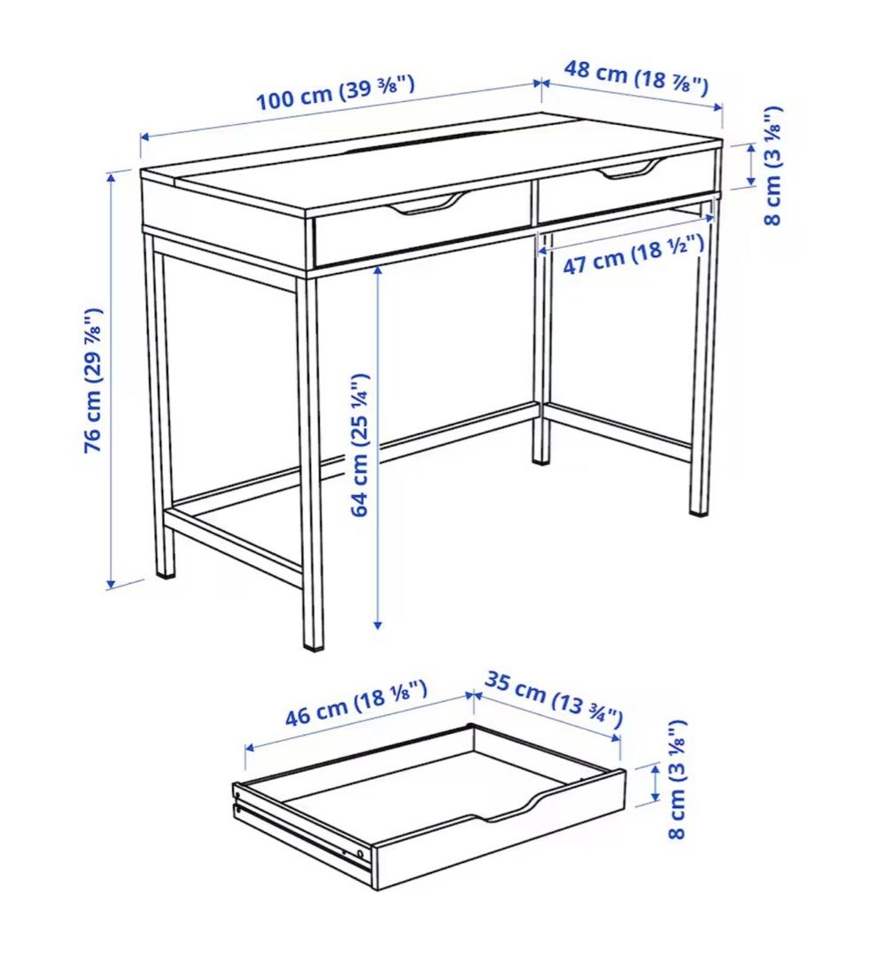 IKEA Alex Study Desk, Furniture & Home Living, Furniture, Tables & Sets