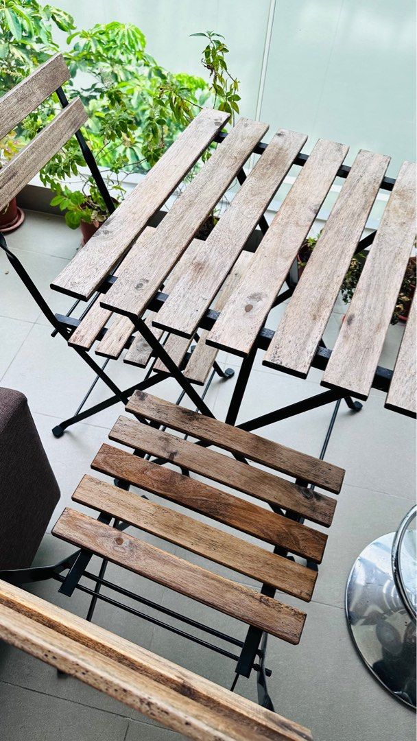 Ikea balcony chair and table, Furniture & Home Living, Outdoor