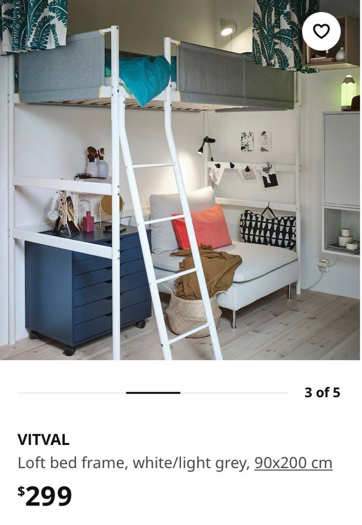 Ikea metal bunk bed, Furniture & Home Living, Furniture, Bed Frames