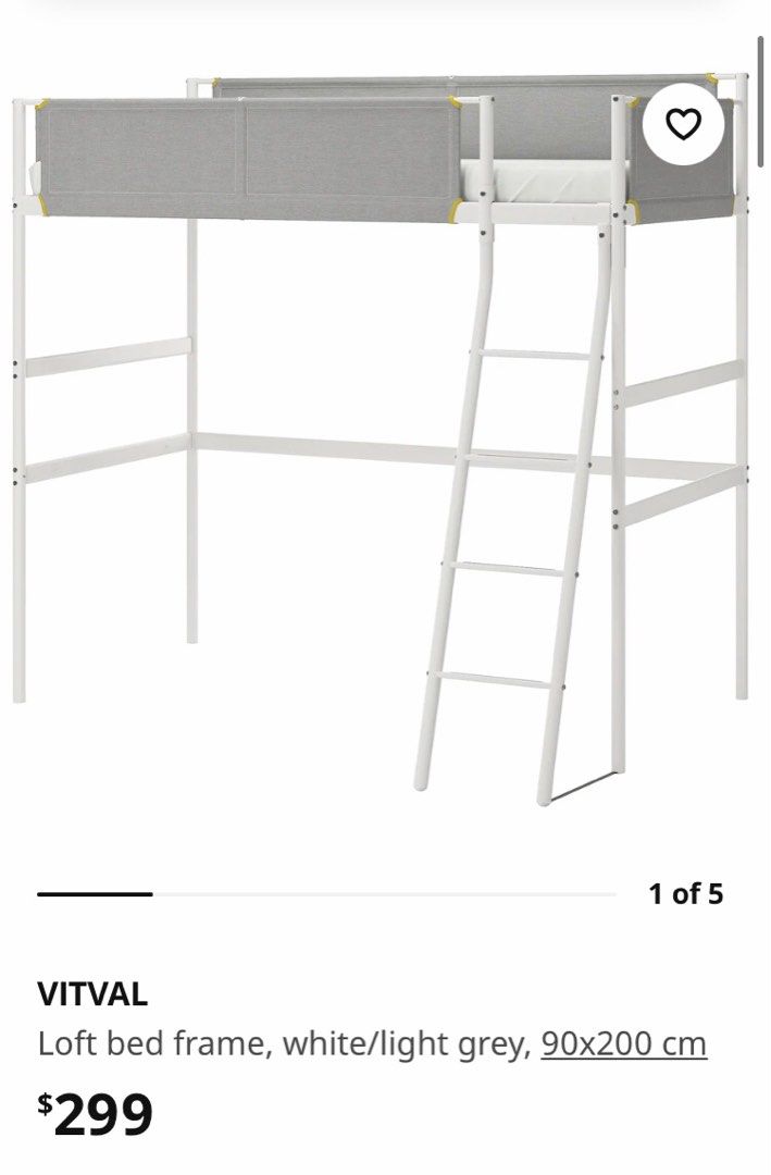 Ikea metal bunk bed, Furniture & Home Living, Furniture, Bed Frames